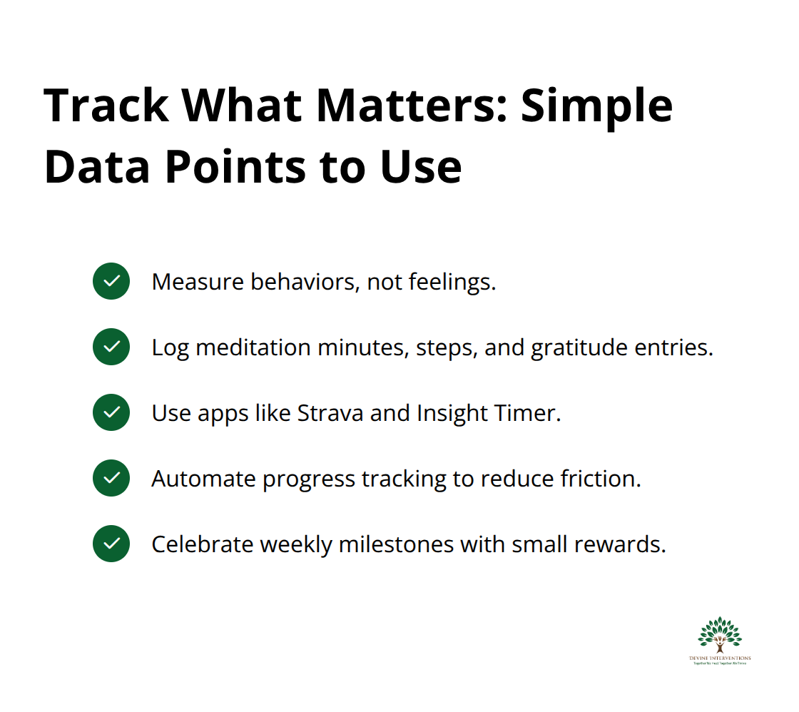 Checklist of actionable tracking practices for mental wellness challenges