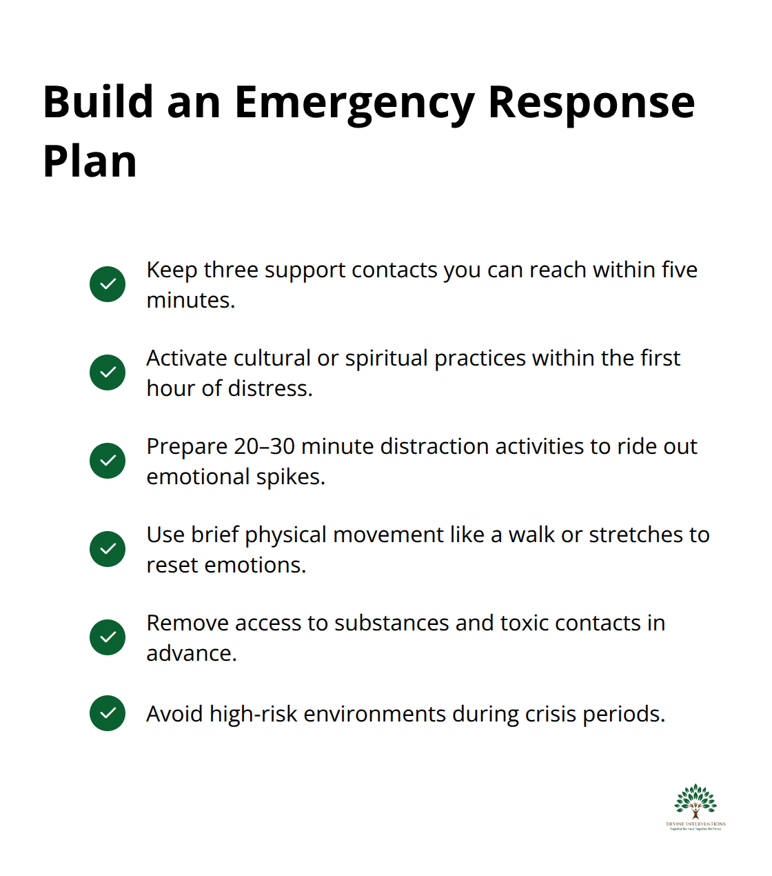 Checklist of essential emergency response actions to prevent self-sabotage from escalating. - self-sabotage in addiction recovery worksheets pdf
